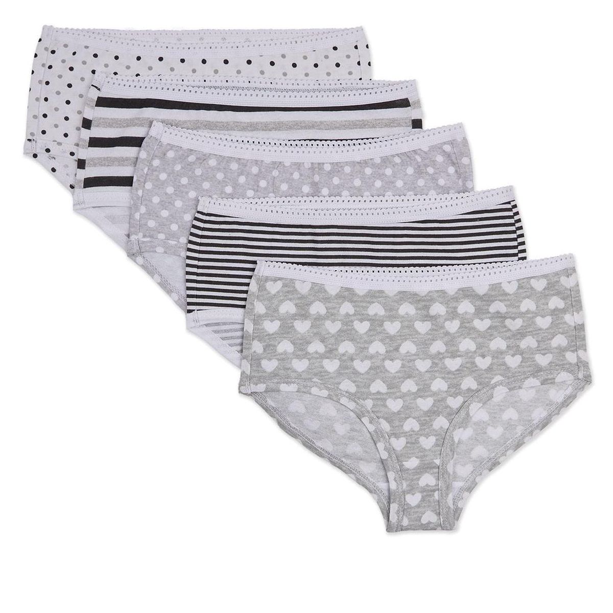 Spot-On Gray tefulness 5 PR Pack Girls Panties - SP-4001
