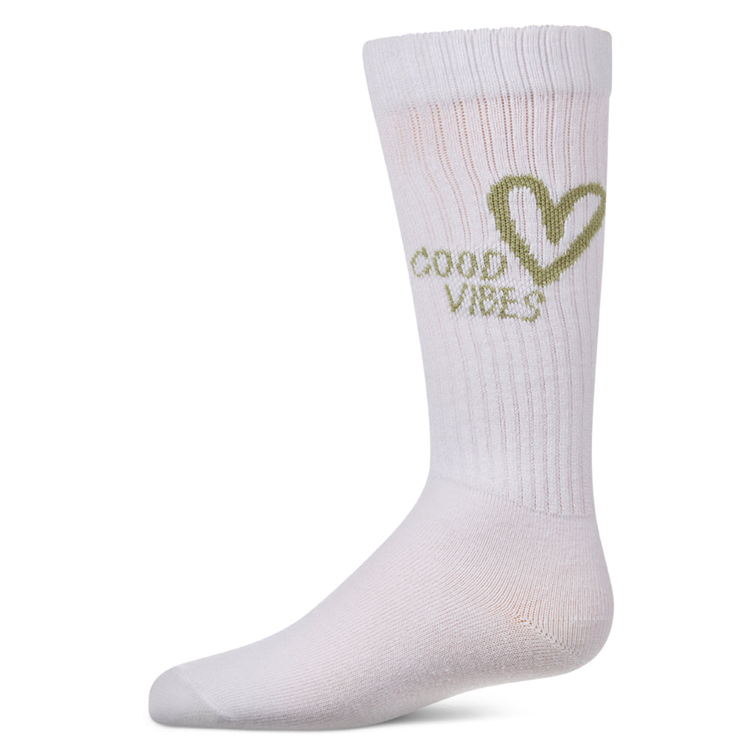 Memoi Good Vibes Heart Knee High - MKF-7228
