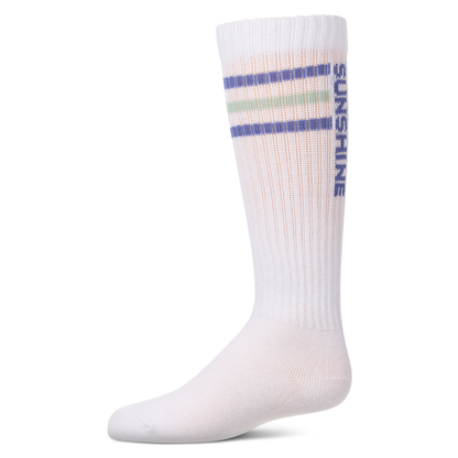 Memoi Triple Stripe Sunshine Knee High - MKF-7224