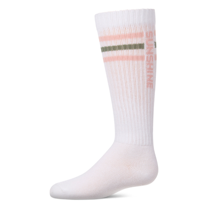 Memoi Triple Stripe Sunshine Knee High - MKF-7224