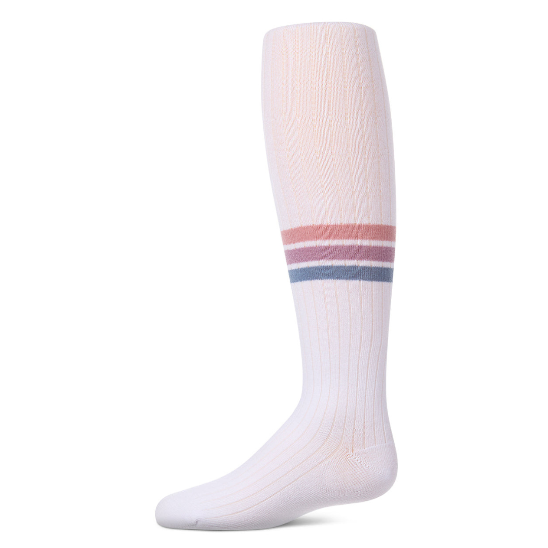 Memoi Triple Stripe Cotton Tights - MKF-4105