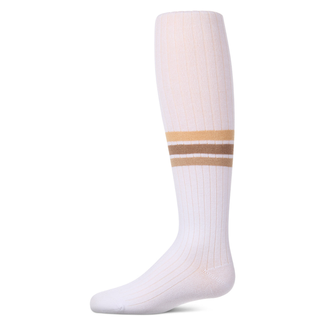 Memoi Triple Stripe Cotton Tights - MKF-4105