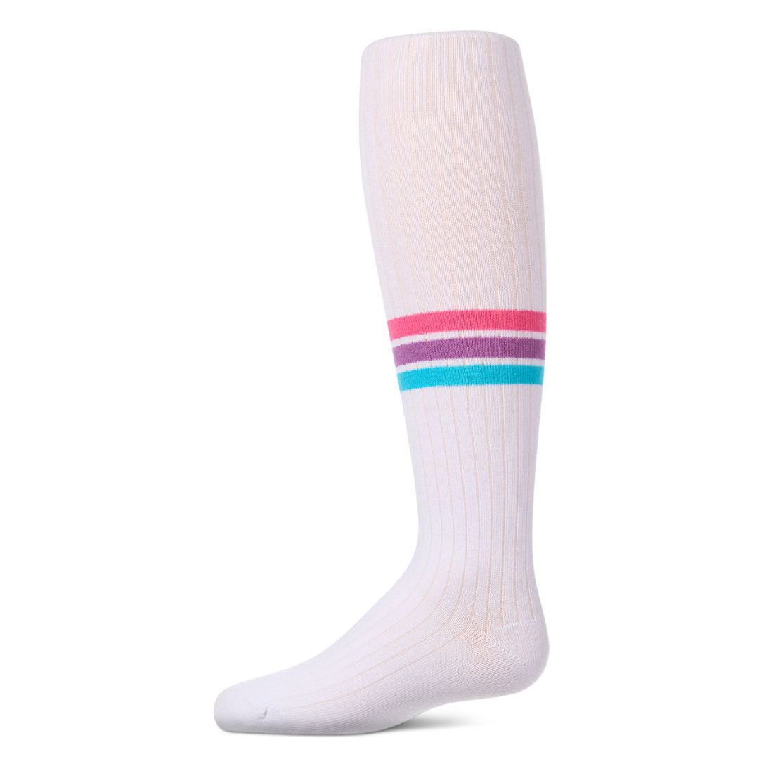 Memoi Triple Stripe Cotton Tights - MKF-4105