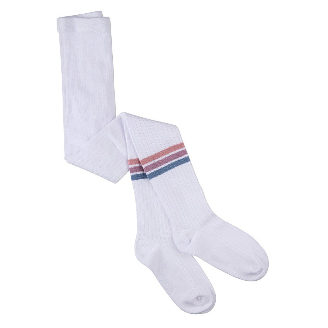 Memoi Triple Stripe Cotton Tights - MKF-4105
