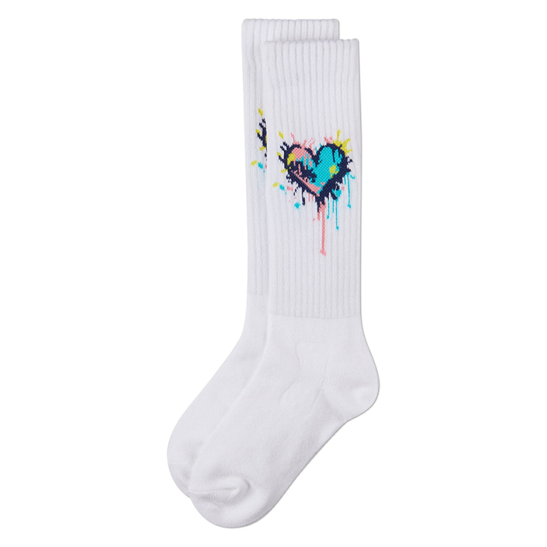 Memoi Splatter Colorful Heart Knee High - MKF-7231
