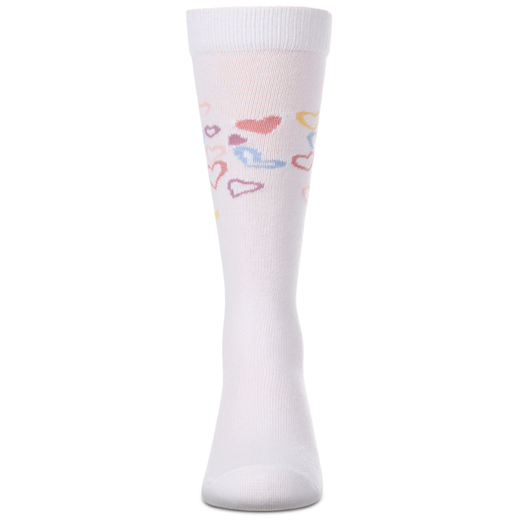 Memoi Overlapping Fun Heart Knee High - MKF-7240