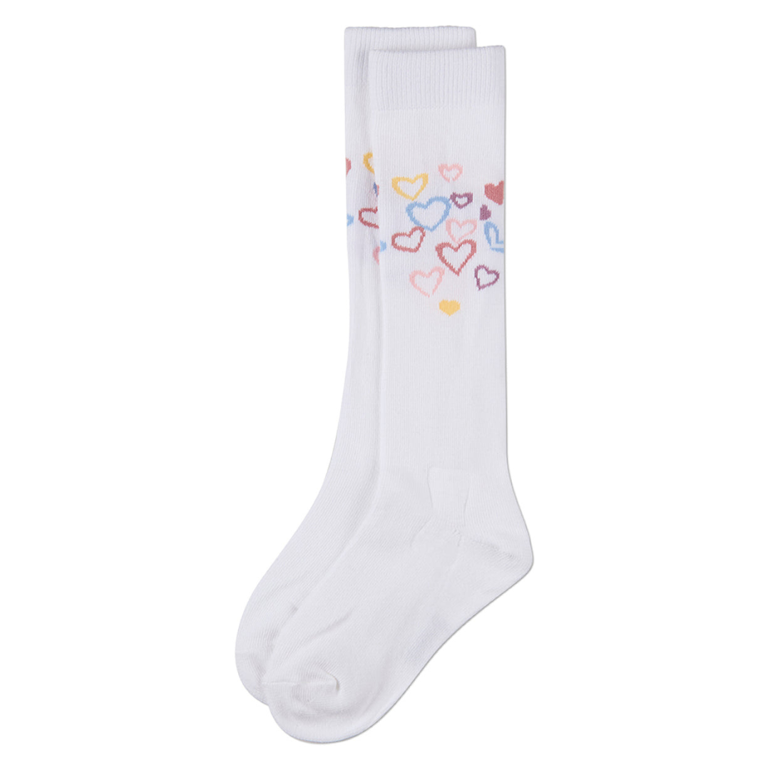 Memoi Overlapping Fun Heart Knee High - MKF-7240