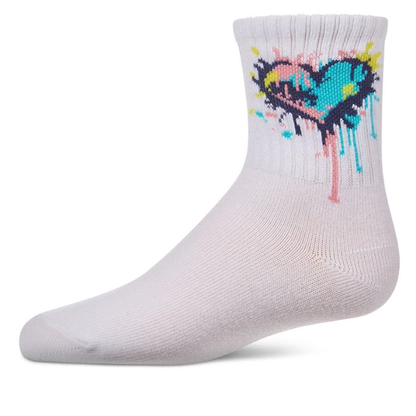 Memoi Colorful Splatter Heart Crew - MKF-6088