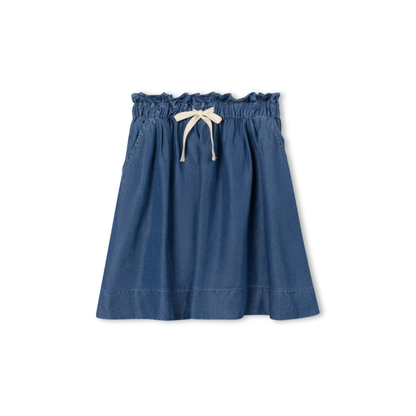 Phil and Phoebe Flake Chambray Drawstring Skirt - C-23833
