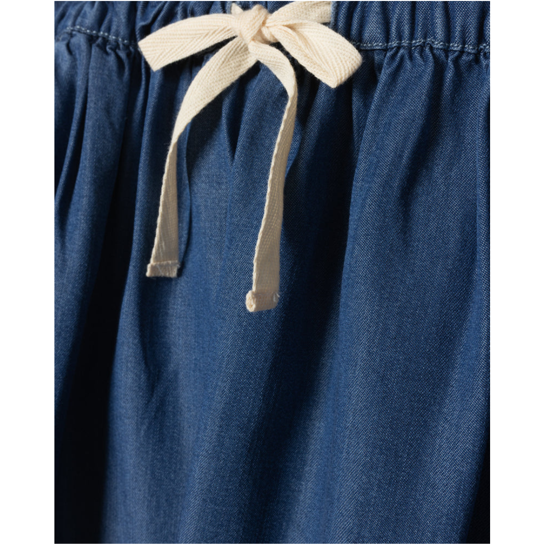 Phil and Phoebe Flake Chambray Drawstring Skirt - C-23833