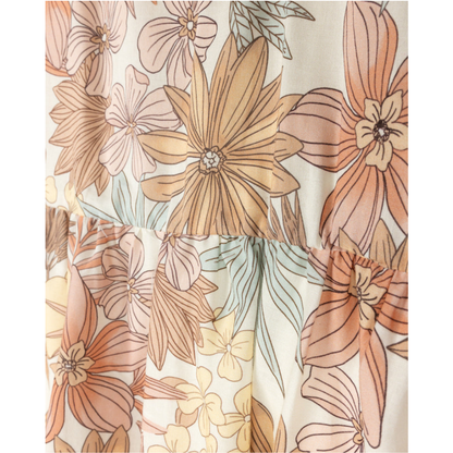 Papillon Floral Printed Ruffle Trim Robe - C-26581