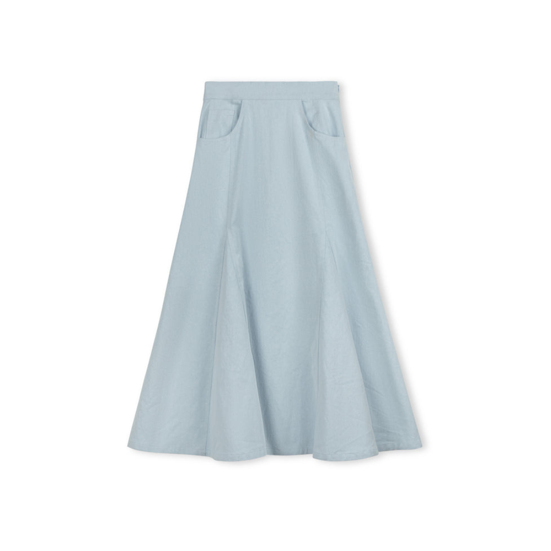 Vibe Open Panel Denim Maxi Skirt - C-25957