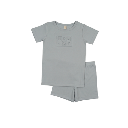 Bonjoy Embossed Bonjoy Short Sleeve Lounge Set - BLSS25040SS