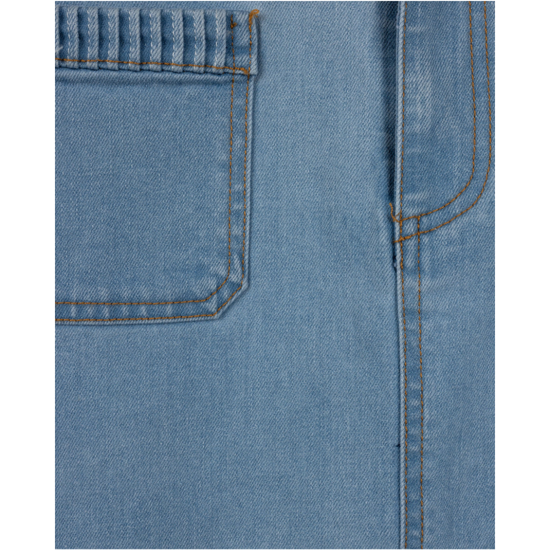 Vibe Stitch Pocket Trim Denim Skirt - C-24709