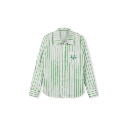 Vibe Sketch Pinstriped Embroidered Blouse - C-23826