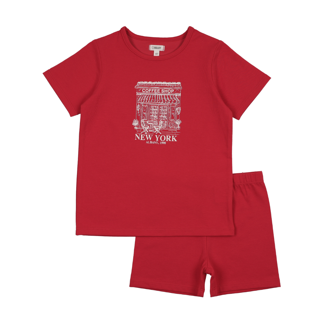Bonjoy Coffee Shop Shorts Set - BTSS26035SS
