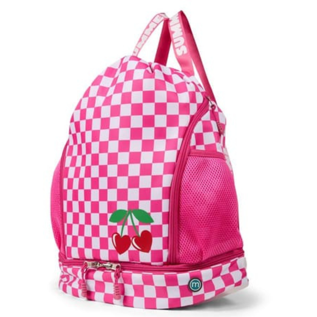 Memoi Heart Cherries Checkered Bag - MAC-043