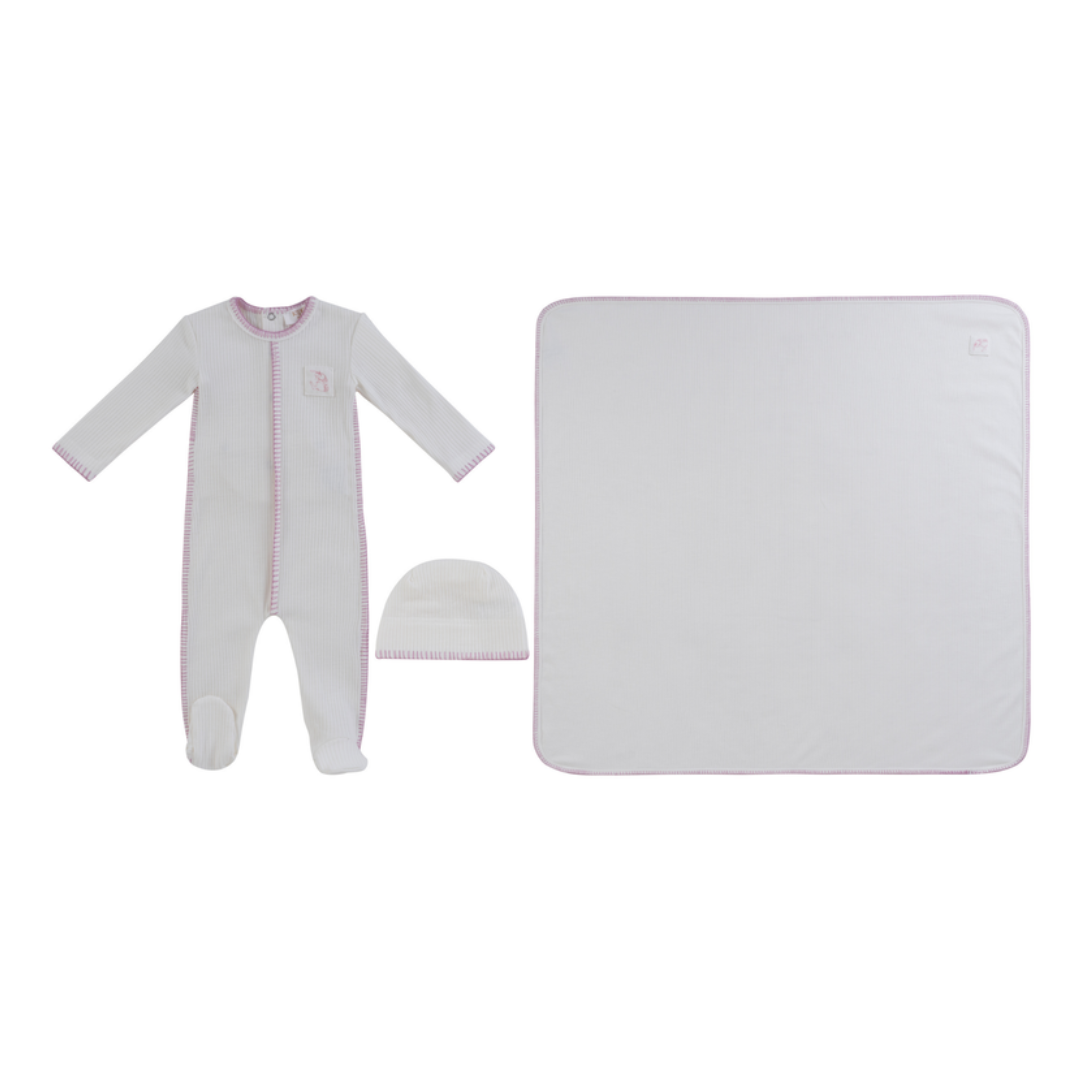 Kipp Baby Bunny Rib Footie 3PC Set - TD3331RHB