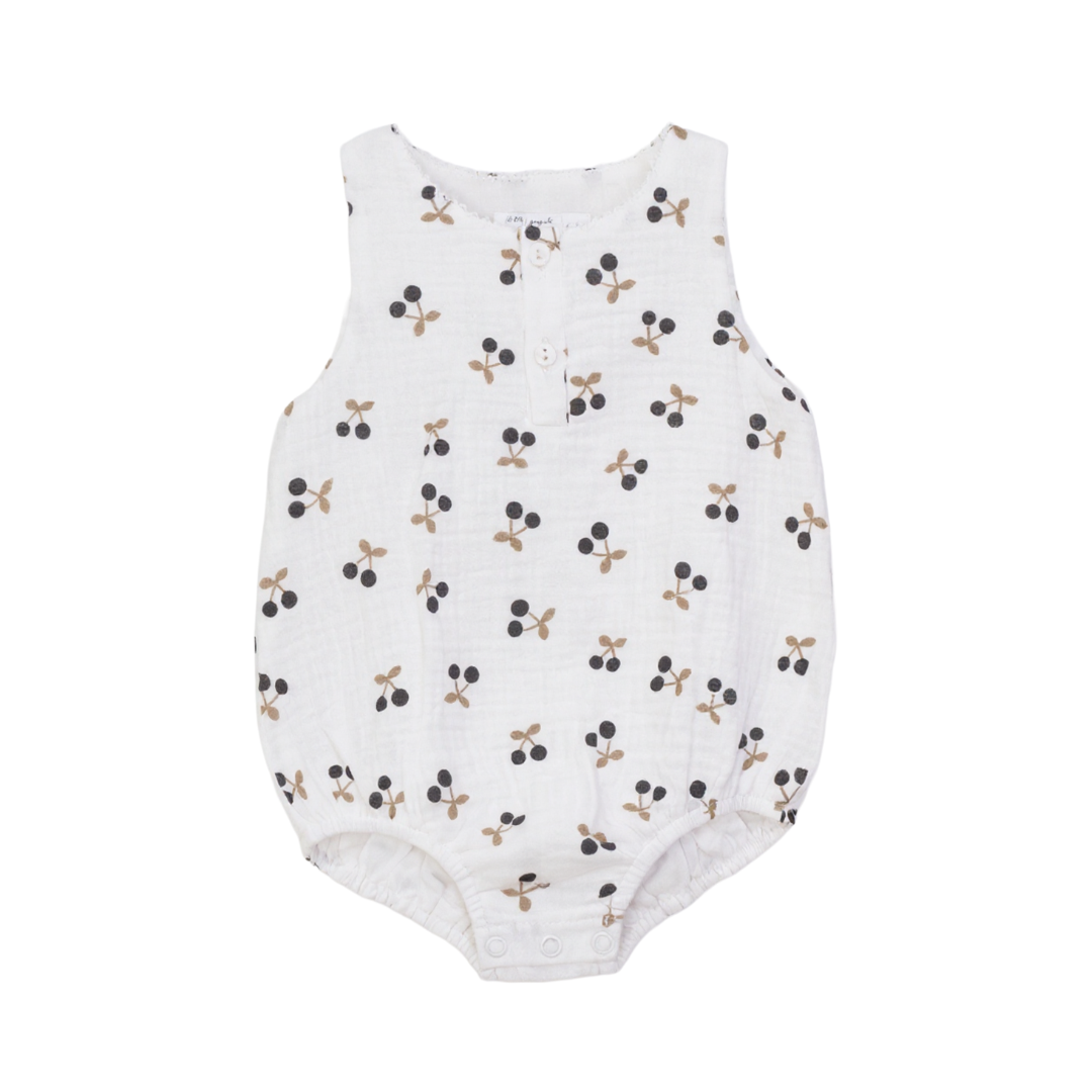 Little Fragile Crinkle Woven With Cherry Boy Bubble - SB6CP7367B