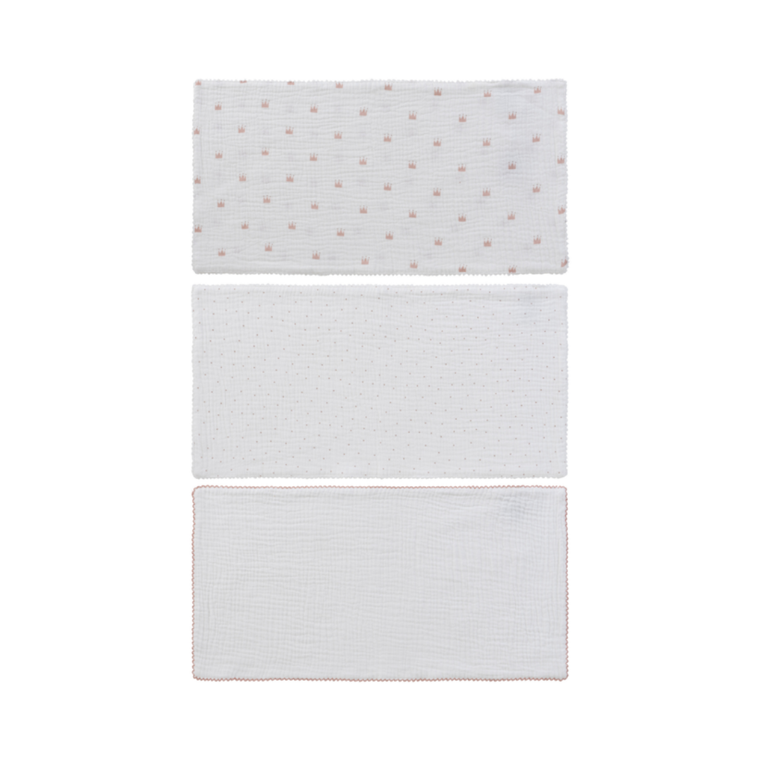 Kipp Baby Little Crown Burp Cloth Set of 3 in Box - TD3310