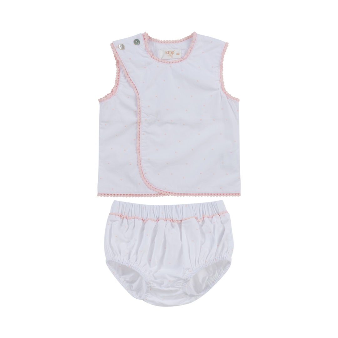 Kipp Baby Dot Embroidered Wrap Set - TD3356