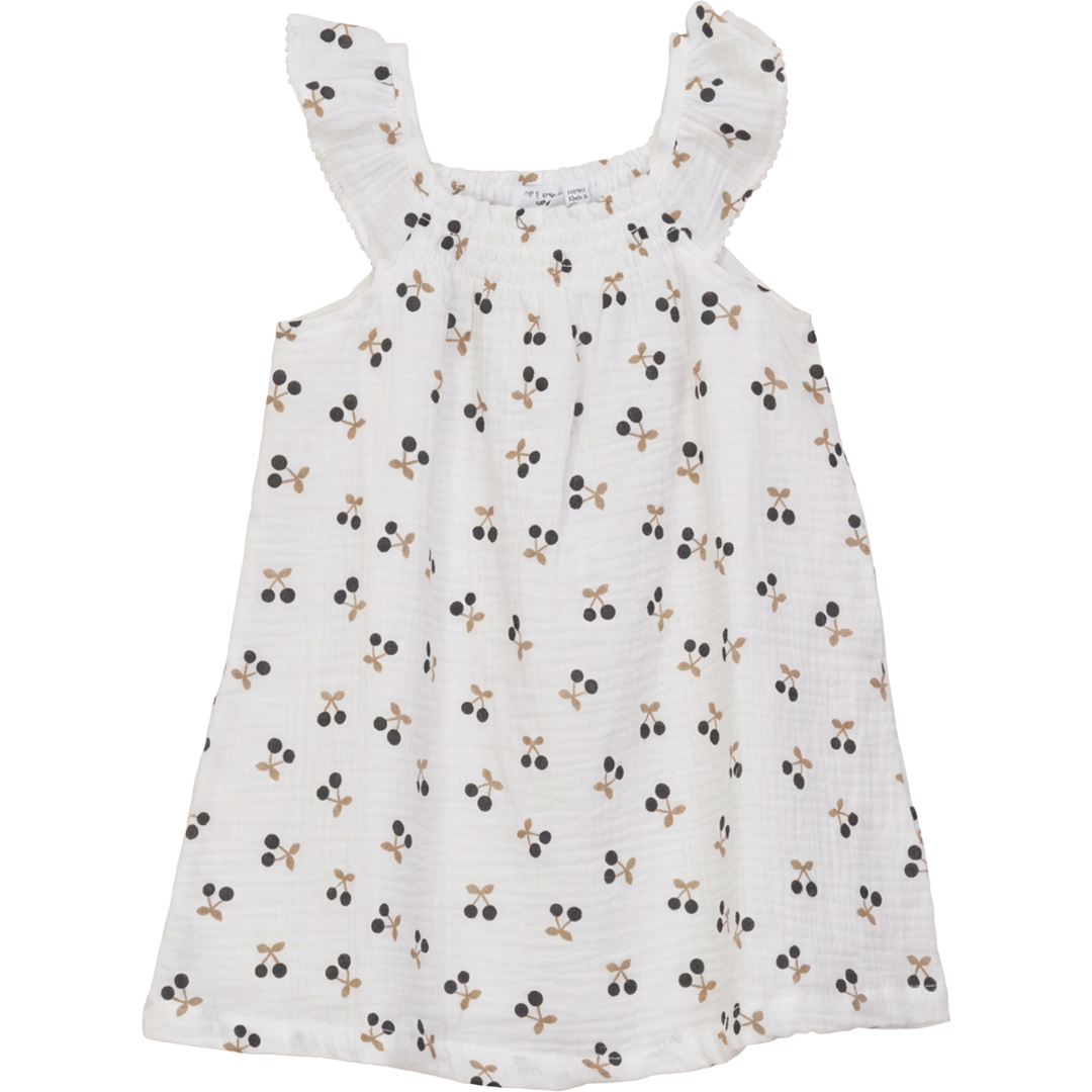 Little Fragile Crinkle Woven Cherry Print Jumper - SB6CP7367J