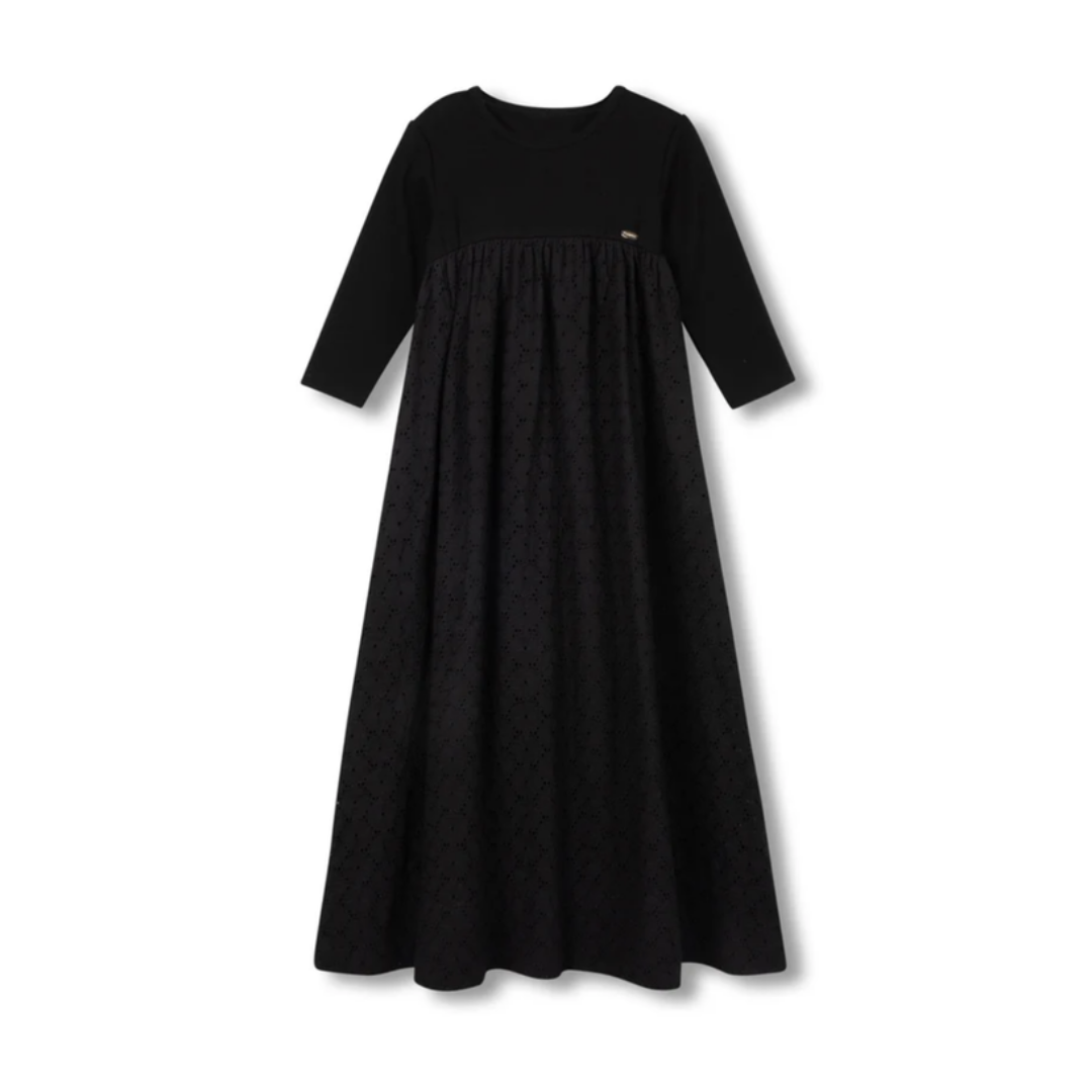 Papillon T-shirt And Eyelet Maxi Robe - C-25302