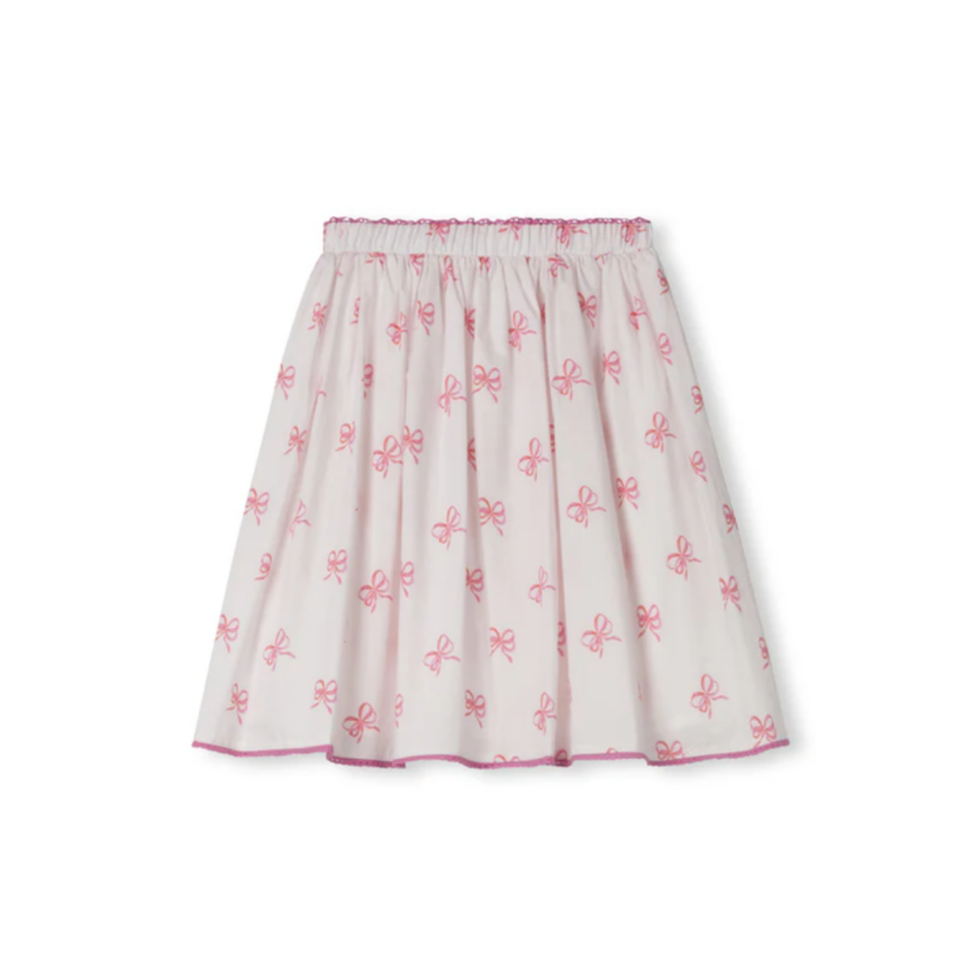 One Child Bow Printed Trim Skirt - C-25103