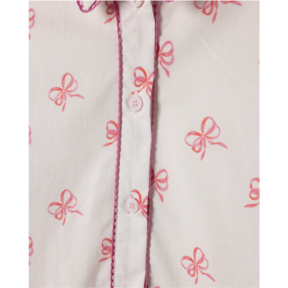 One Child Bow Printed Bottom Tier Dress - C-23726
