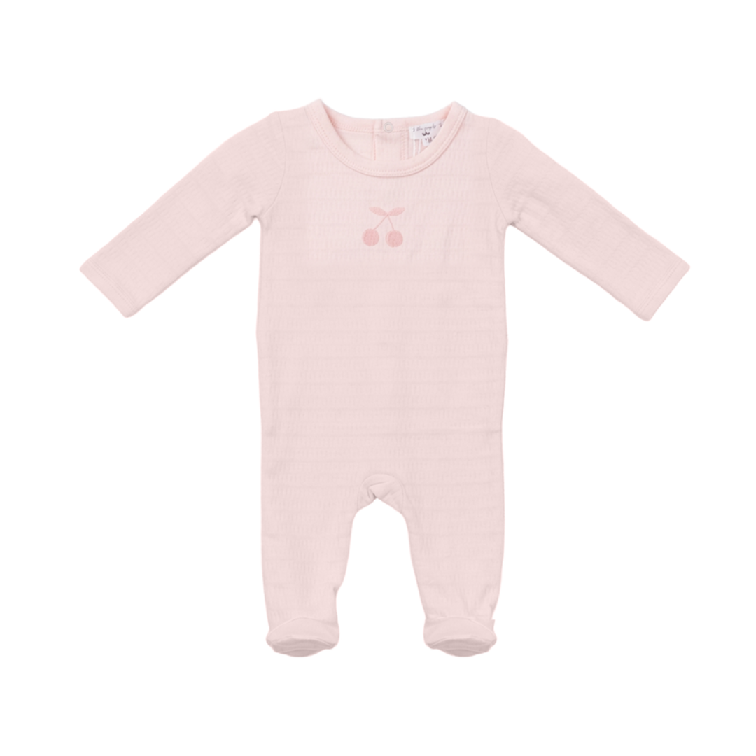 Little Fragile Romper With Cherry Print At Chest - SB6CP7367BB