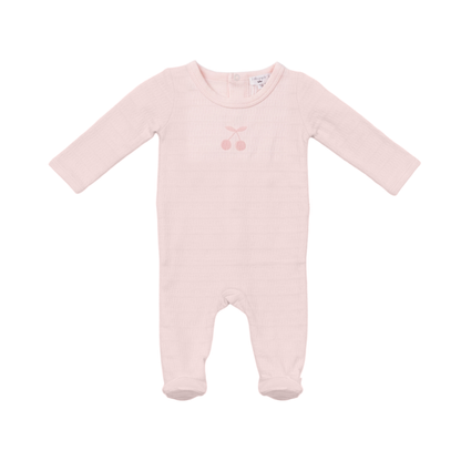 Little Fragile Romper With Cherry Print At Chest - SB6CP7367BB