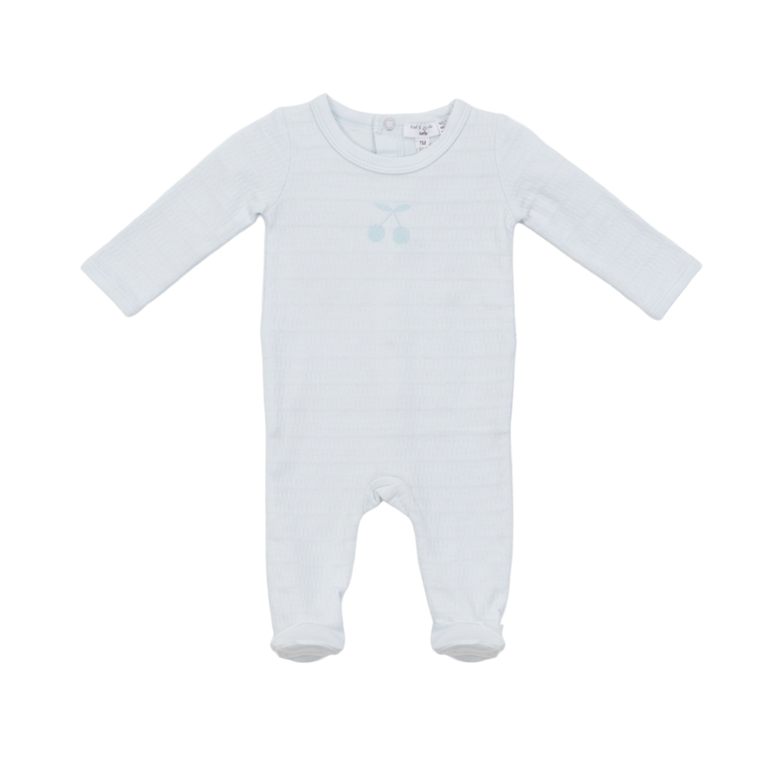 Little Fragile Romper With Cherry Print At Chest - SB6CP7367BB
