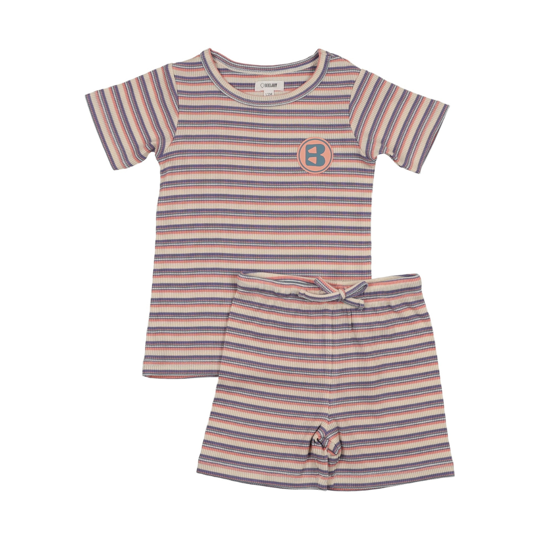 Bonjoy Summer Stripe Shorts Set - BTSS26013SS