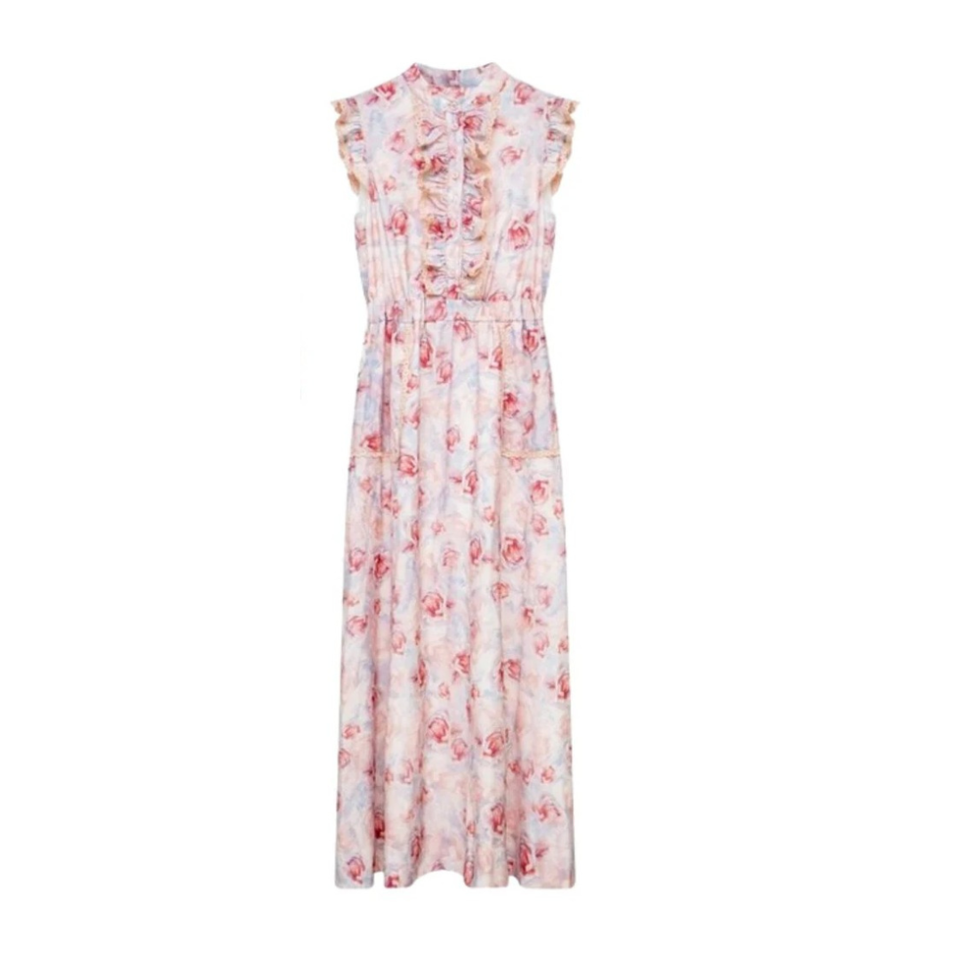 Minimal Tallow Floral Printed Maxi Jumper - C-23595