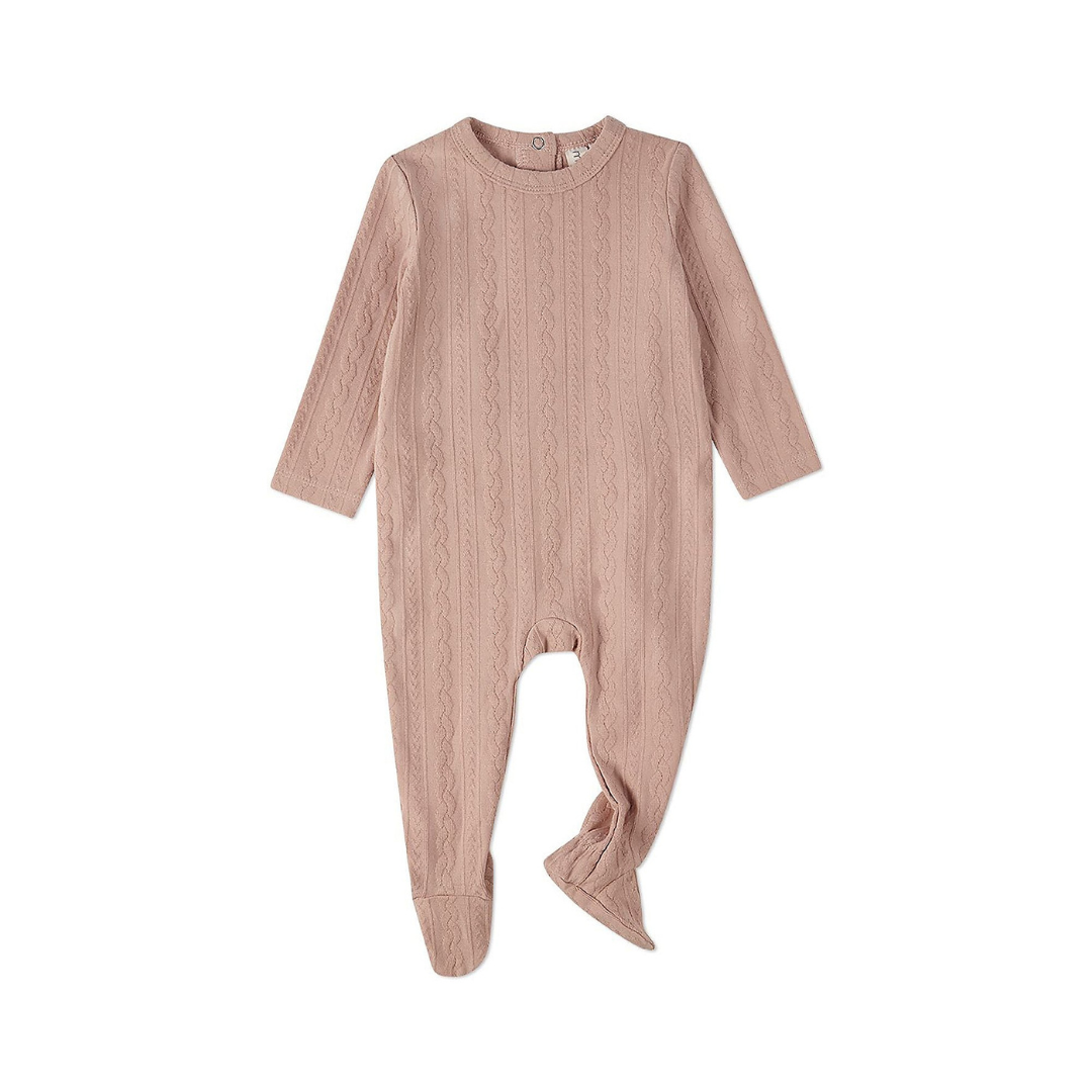 MiniMoi Faux Cable Knit Footie - IAA10058