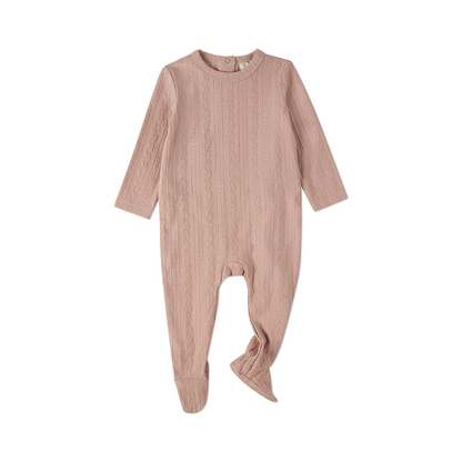MiniMoi Faux Cable Knit Footie - IAA10058