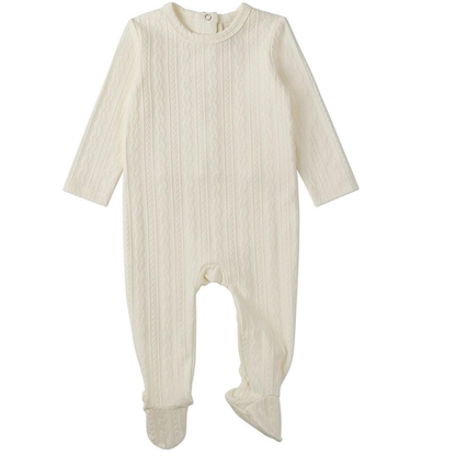 MiniMoi Faux Cable Knit Footie - IAA10058