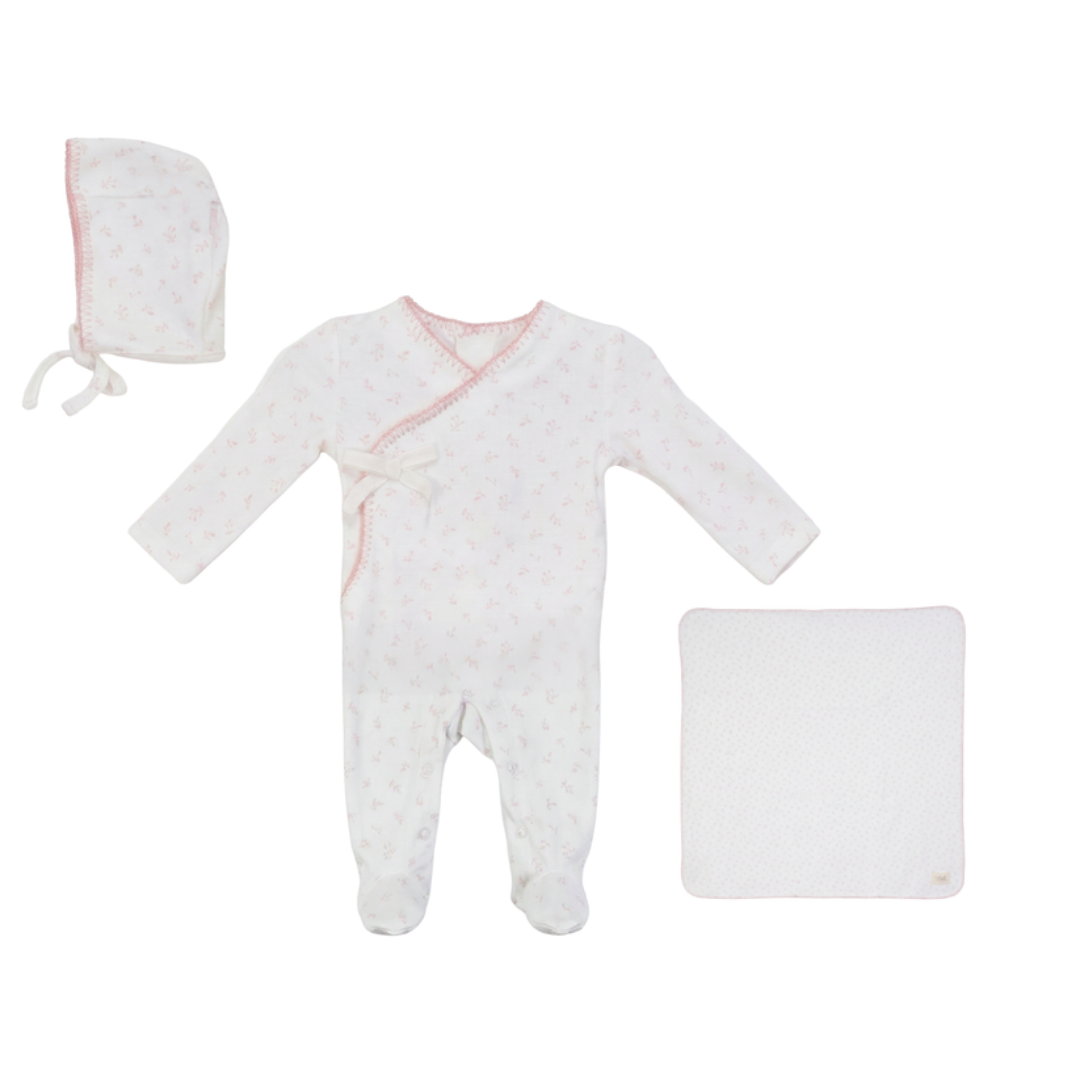 Bebe Bella Fake Wrap Aop Cherry Rib Stretchie - SB6CY2975G-SET