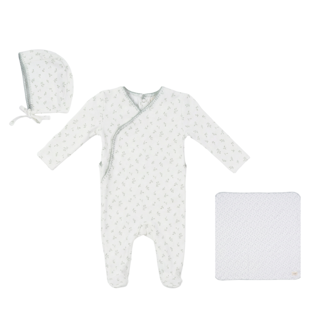 Bebe Bella Fake Wrap Aop Cherry Rib Stretchie - SB6CY2975B-SET