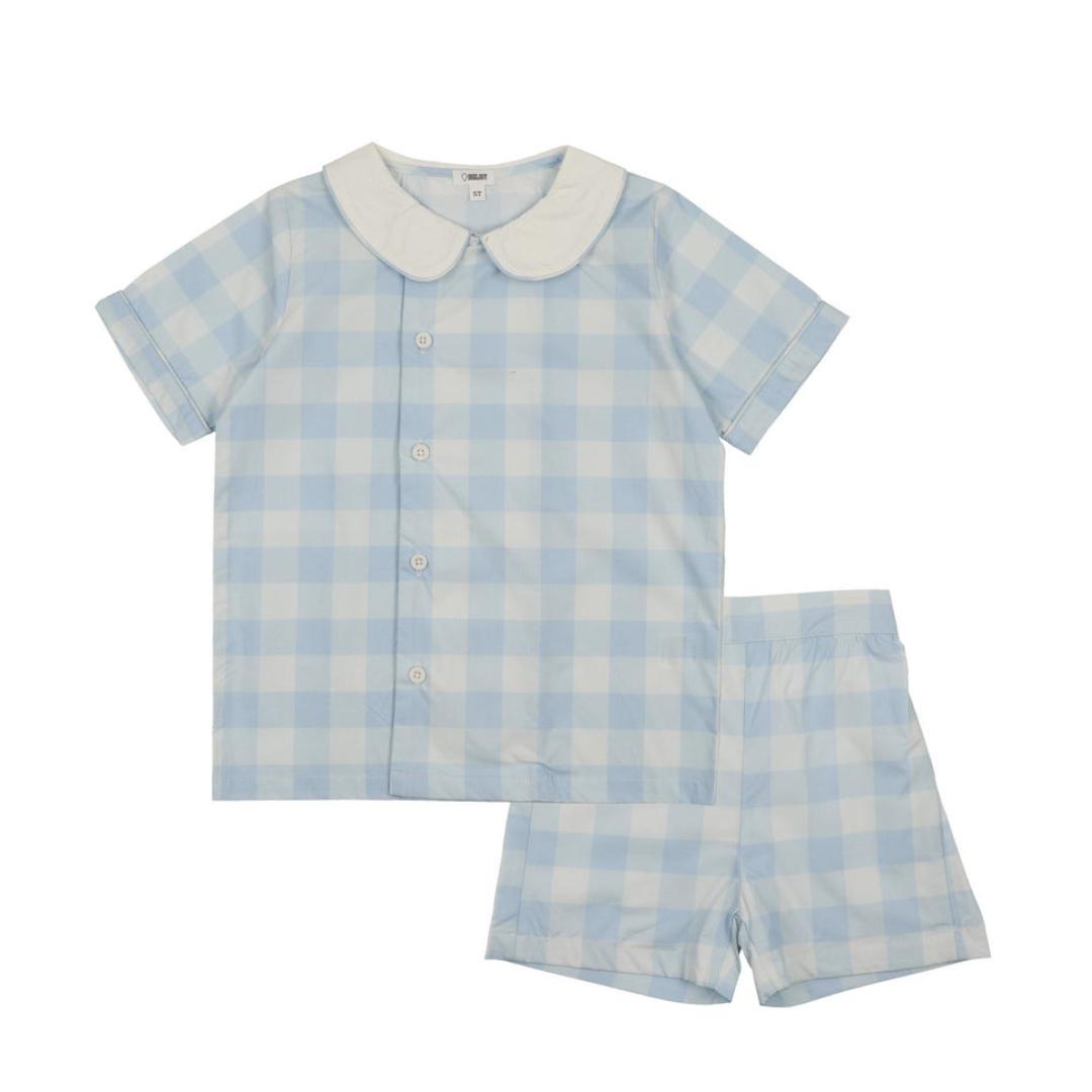 Bonjoy Shabbos Plaid 2 Piece Shorts Set - Boy - BTSS26010SS