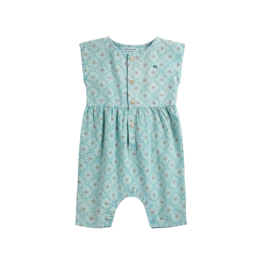 Bobo Choses Daisy Mosaic All Over Woven Romper - B126AB080