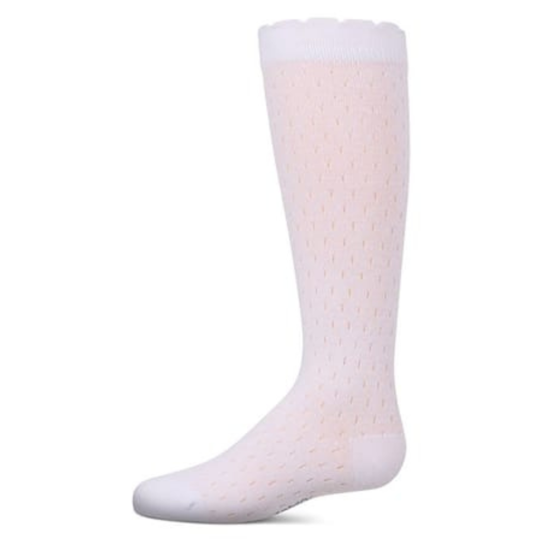 Memoi Drop Stich Scalloped Knee High - MKF-7190
