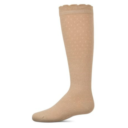 Memoi Drop Stich Scalloped Knee High - MKF-7190