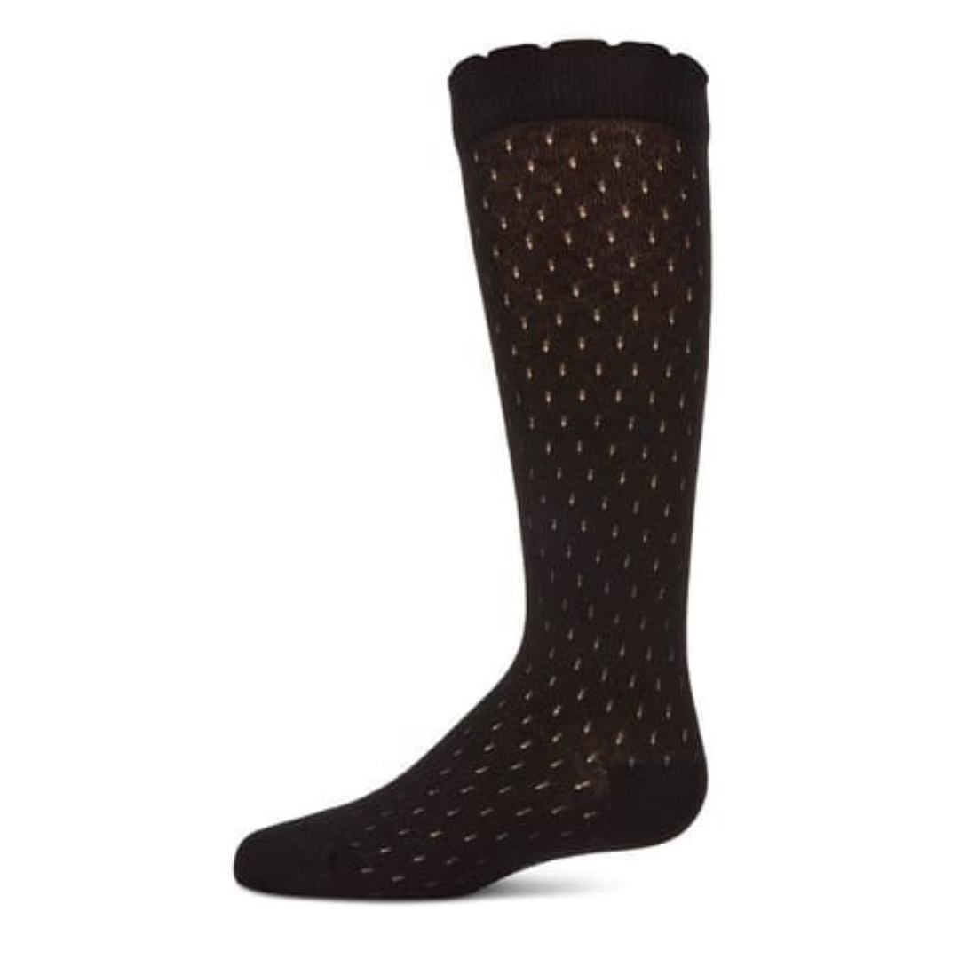 Memoi Drop Stich Scalloped Knee High - MKF-7190