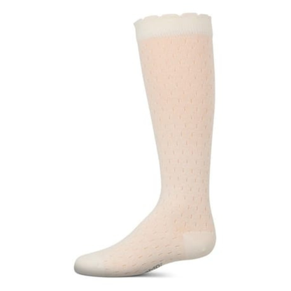 Memoi Drop Stich Scalloped Knee High - MKF-7190