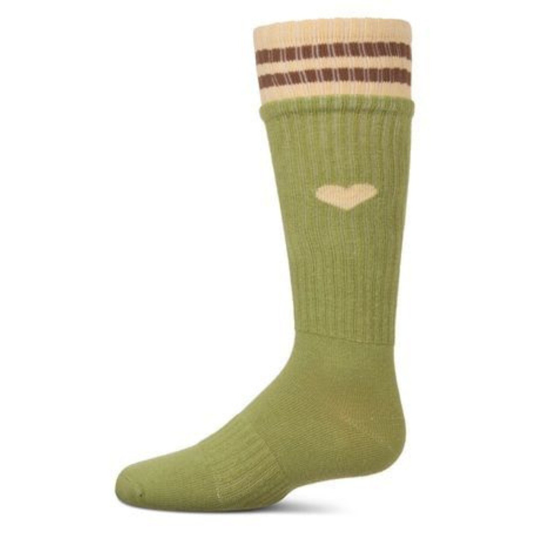 Memoi Sport Rib Heart Knee High - MKF-7175
