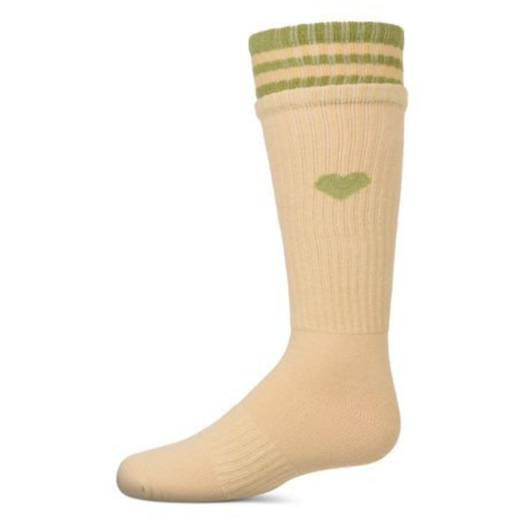 Memoi Sport Rib Heart Knee High - MKF-7175