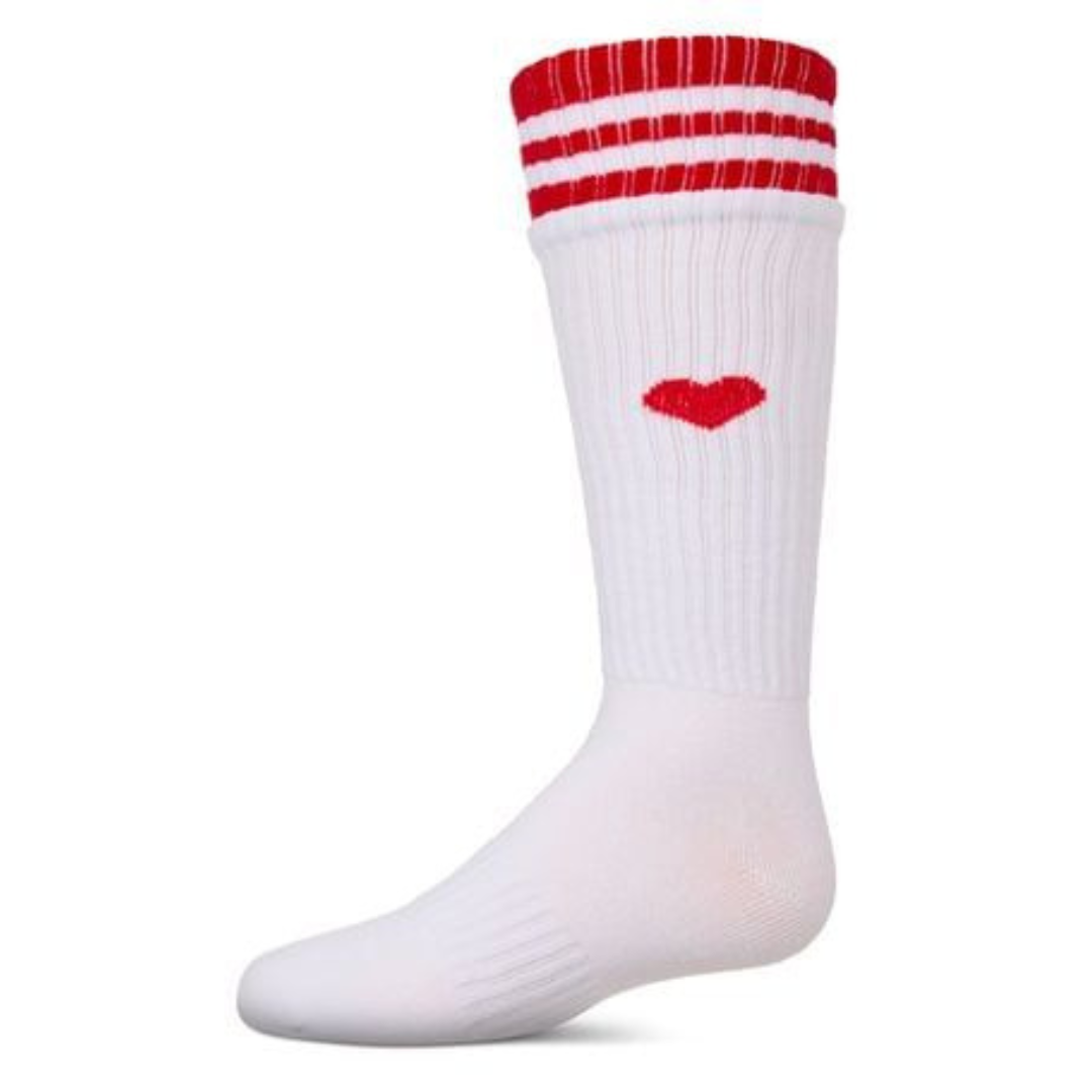 Memoi Sport Rib Heart Knee High - MKF-7175