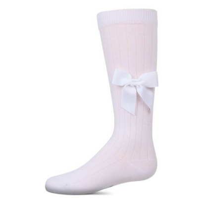 Memoi Ribbed Bow Knee High - MKF-7189