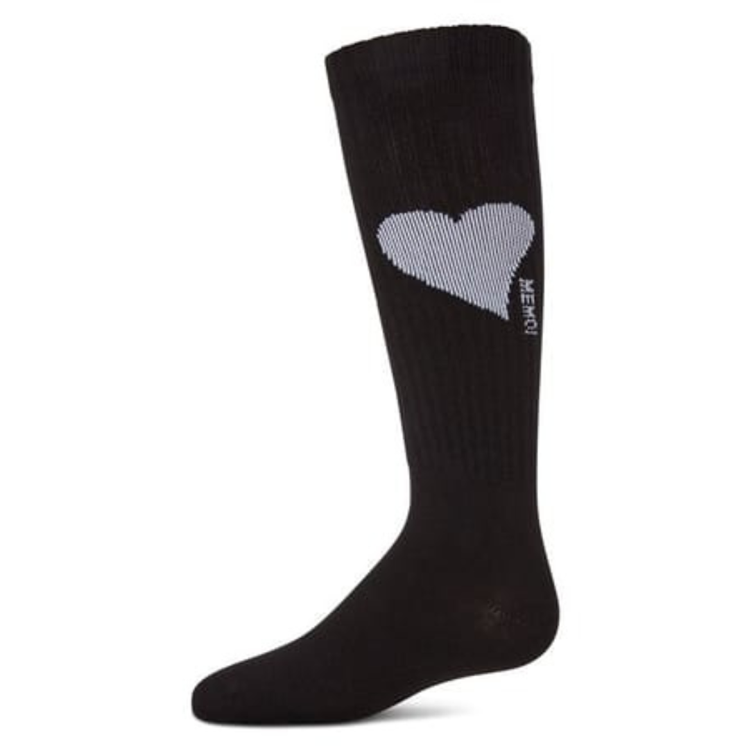Memoi Single Heart Logo Knee High - MKF-7168